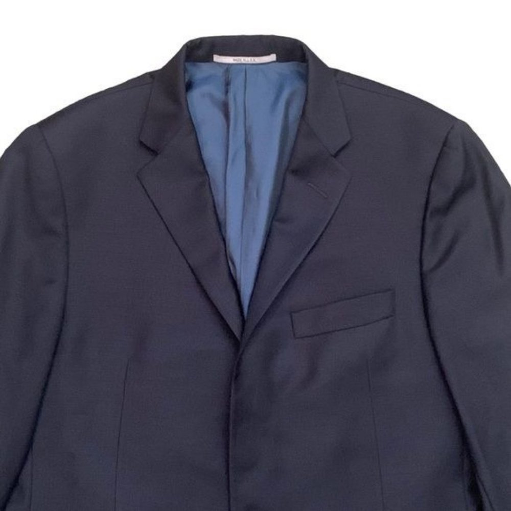 Hickey Freeman Milburn II Navy Blue Blazer 100% Worsted Wool Size‎ 42L - Picture 3 of 11